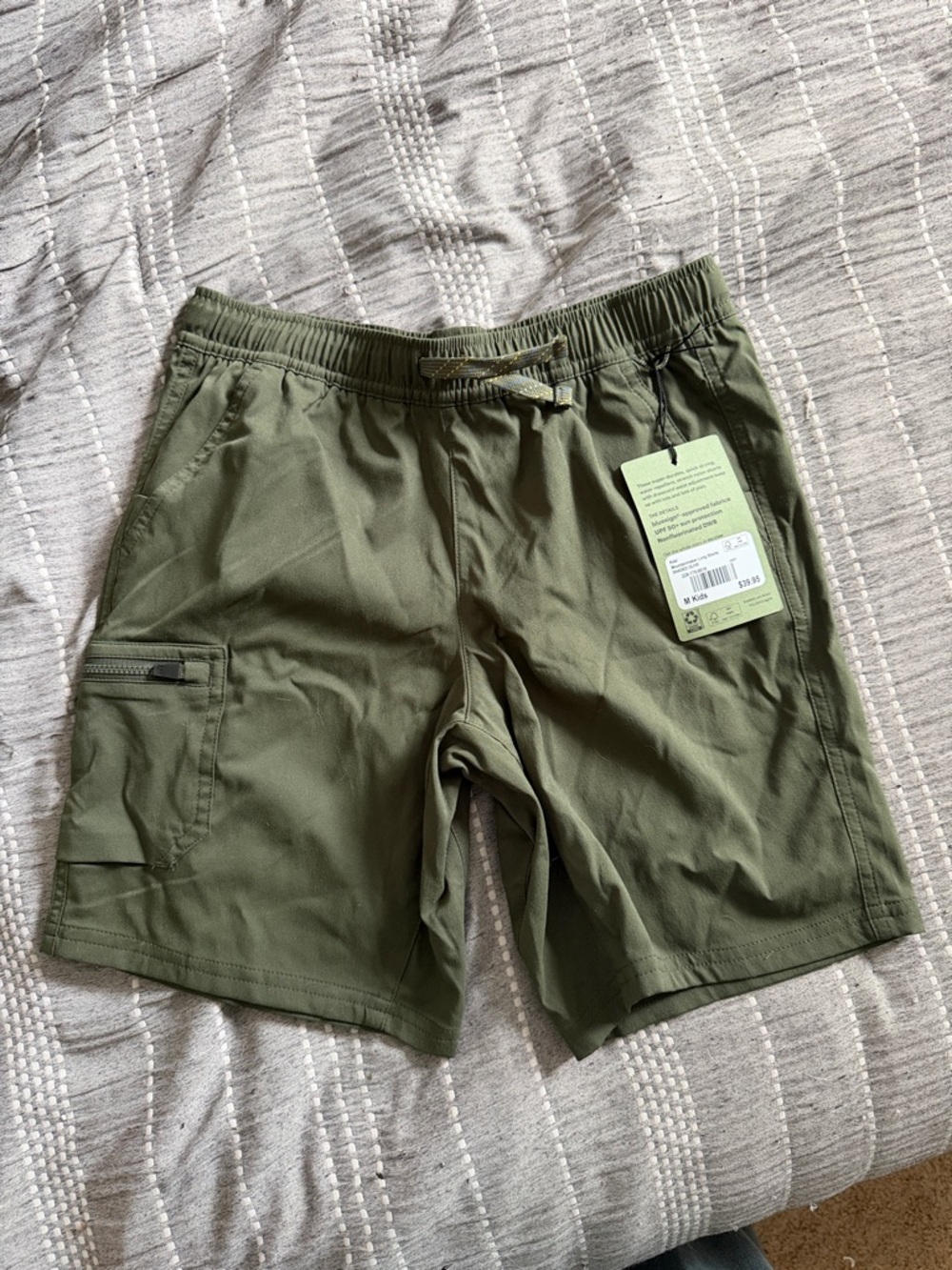 REI Olive Green Kids' Active Cargo Shorts